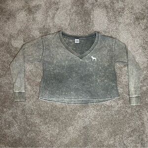 PINK Victoria's Secret Textured Gray Top